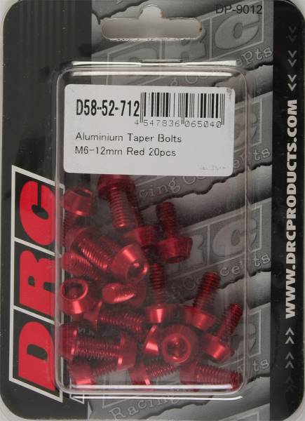 DRC - ALUMINUM TAPER BOLTS RED M6X12MM 20/PK - Image 1