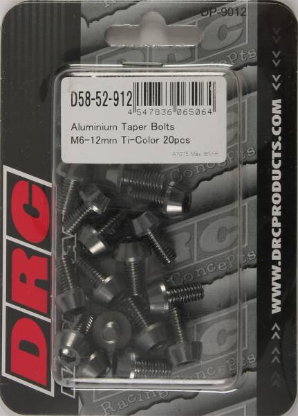 DRC - ALUMINUM TAPER BOLTS TITANIUM M6X12MM 20/PK - Image 1