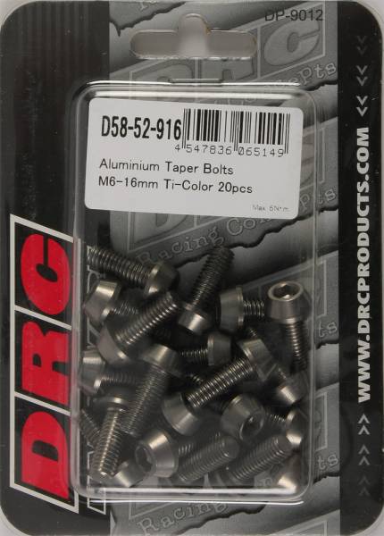 DRC - ALUMINUM TAPER BOLTS TITANIUM M6X16MM 20/PK - Image 1