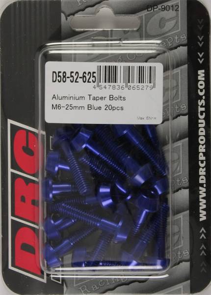 DRC - ALUMINUM TAPER BOLTS BLUE M6X25MM 20/PK - Image 1