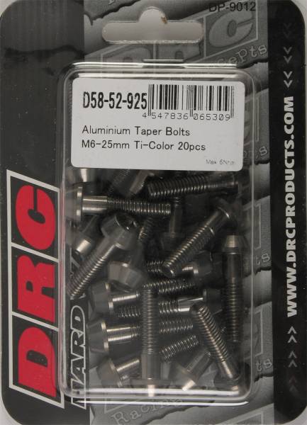 DRC - ALUMINUM TAPER BOLTS TITANIUM M6X25MM 20/PK - Image 1