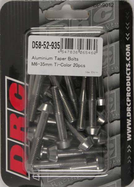 DRC - ALUMINUM TAPER BOLTS TITANIUM M6X35MM 20/PK - Image 1