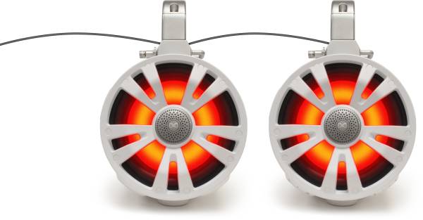 ECOXGEAR - 2-PACK WHITE 8' SPEAKERS ONE AMPLIFIED ONE NON AMPLIFIE - Image 1