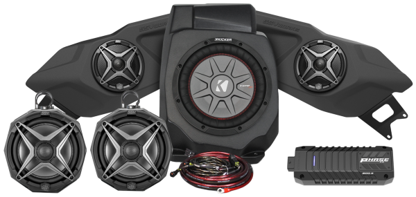 SSV WORKS - 5 SPEAKER PLUG AND PLAY KIT W/ 8" CAGE PODS RIDE COMMAND - Image 1