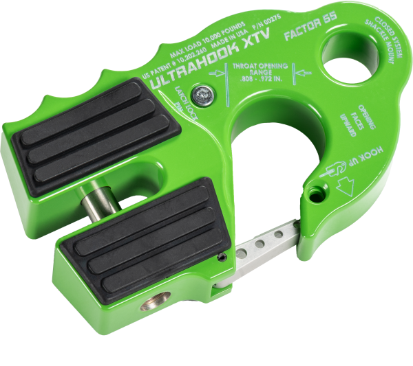 FACTOR 55 - ULTRAHOOK XTV WINCH SHACKLE MOUNT LIME GREEN - Image 1