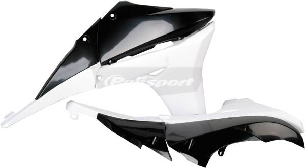 POLISPORT - RADIATOR SHROUDS BLACK/WHITE - Image 1