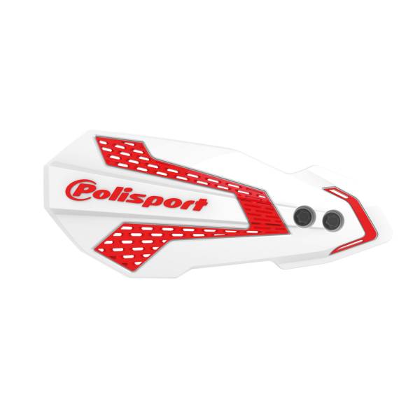 POLISPORT - MX FLOW HANDGUARDS WHITE/RED HON - Image 1