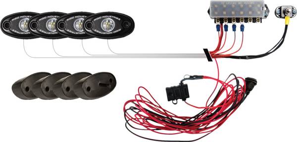 RIGID - A SERIES ROCK LIGHT KIT RED 4PCS - Image 1