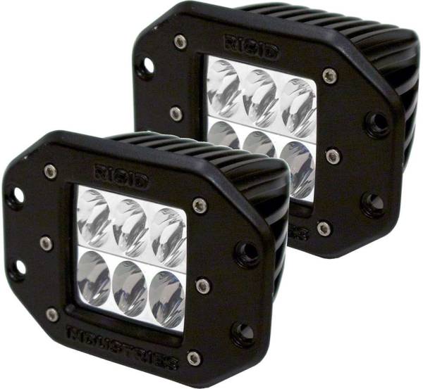 RIGID - D2 DRIVING FM H/L LIGHT W/WHITE LEDS (PAIR) - Image 1