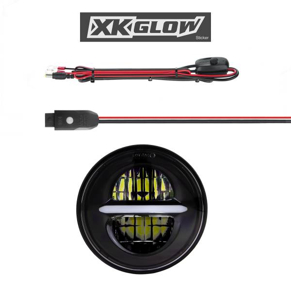 XK GLOW - 5.75" XKCHROME HEADLIGHT BLACK BEZEL - Image 1