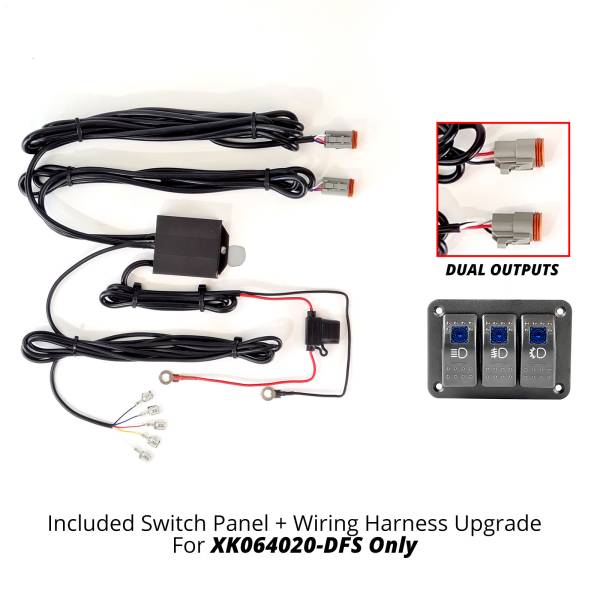 XK GLOW - 3 SWITCH ROCKER PANEL 3 OUTPUT WIRE STROBE COMBO - Image 1