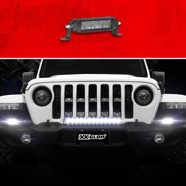 XK GLOW - 6" RAZOR LIGHT BAR AUX HIGH BEAM WITHOUT HARNESS - Image 1