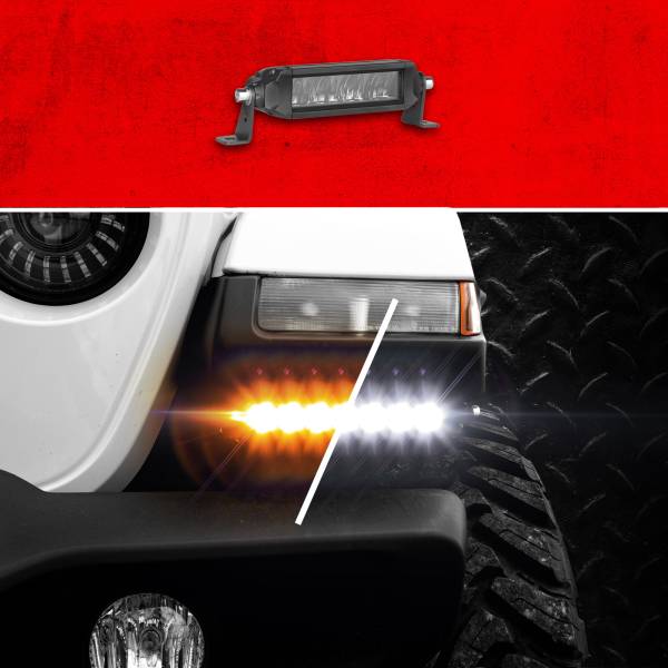 XK GLOW - 6" RAZOR LIGHT BAR FOG STROBE COMBO WITHOUT HARNESS - Image 1