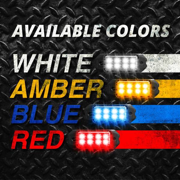 XK GLOW - STROBE POD LIGHTS TRAFFIC RED/BLUE 4PC - Image 1