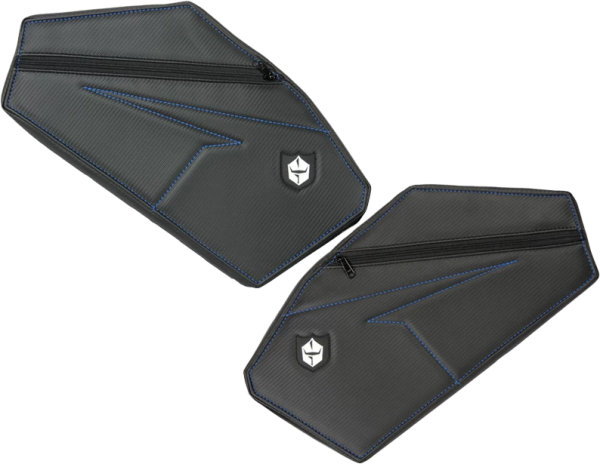 PRO ARMOR - REAR DOOR KNEE PADS WITH STORAGE BLUE STITCHING PO - Image 1