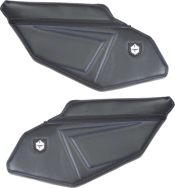 PRO ARMOR - STOCK REAR DOOR KNEE PADS WITH STORAGE BLUE STITCHING PO - Image 1