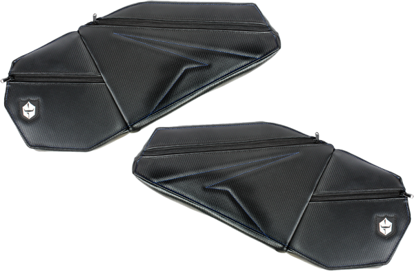 PRO ARMOR - FRONT DOOR KNEE PADS WITH STORAGE BLUE STITCHING PO - Image 1