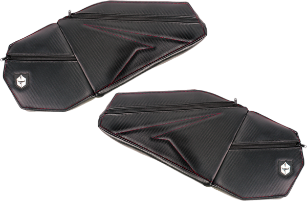 PRO ARMOR - FRONT DOOR KNEE PADS WITH STORAGE RED STITCHING POL - Image 1