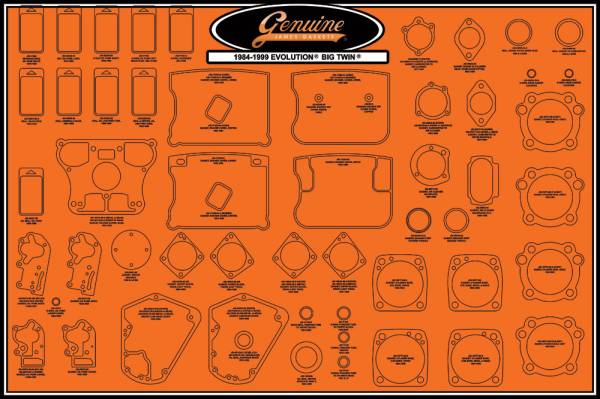 JAMES GASKETS - GASKET DISPLAY BOARD BIG TWIN 99000-EVBT - Image 1