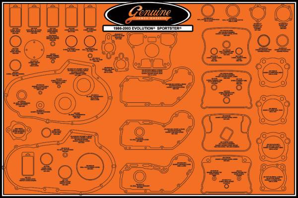 JAMES GASKETS - GASKET DISPLAY BOARD EVO '86-03 99000-EVXL - Image 1