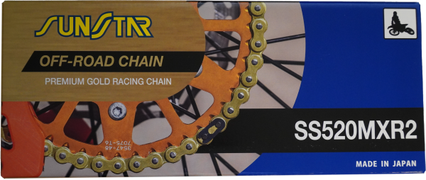 SUNSTAR - CHAIN MXR2 NON-SEALED 520X120GLD/GLD - Image 1