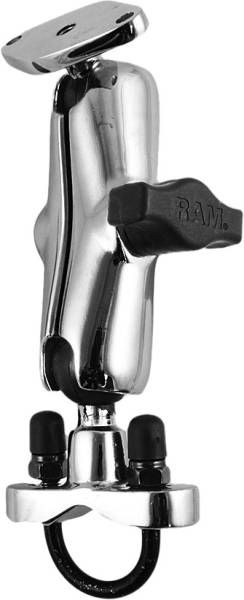 RAM - HANDLEBAR RAIL MOUNT CHROME W/STAINLESS STEEL U-BOLT BASE - Image 1