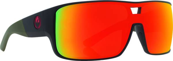 DRAGON - HEX SUNGLASSES MATTE UTILITY W/GREEN/RED ION - Image 1