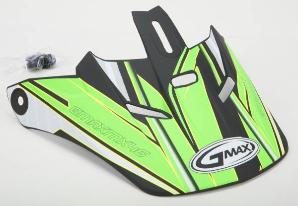 GMAX - GM-46.2 COIL HELMET VISOR MATTE BLACK/FLO-GREEN MD-3X - Image 1