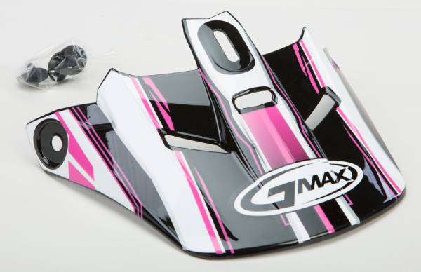 GMAX - GM-46.2 TRAXXION HELMET VISOR BLACK/PINK/WHITE YS-YL - Image 1