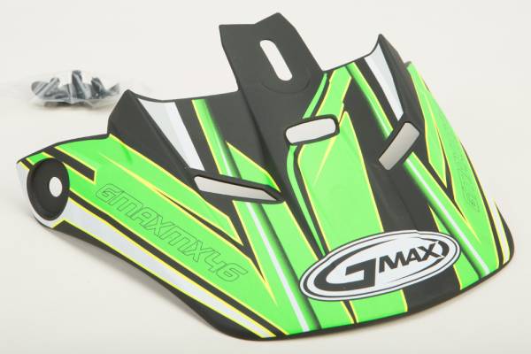 GMAX - GM-46.2 COIL HELMET VISOR MATTE BLACK/FLO-GREEN YS-YL - Image 1