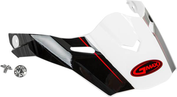 GMAX - VISOR W/SCREWS RALEY WHITE/GREY/RED AT-21 - Image 1