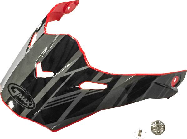 GMAX - VISOR W/SCREWS EPIC RED/BLACK/SILVER AT-21S/Y - Image 1