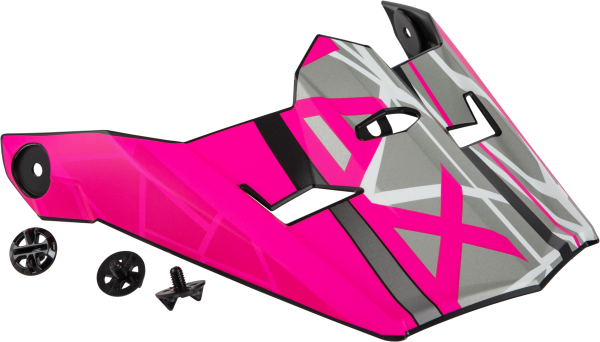 GMAX - VISOR W/SCREWS MEGA MX-46Y MATTE BLACK/NEON PINK YS-YL - Image 1