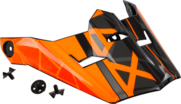 GMAX - VISOR W/SCREWS MEGA MX-46Y BLACK/ORANGE/SILVER YS-YL - Image 1