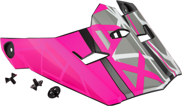 GMAX - VISOR W/SCREWS MEGA MX-46 MATTE BLACK/NEON PINK MD-2X - Image 1