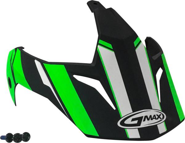 GMAX - VISOR W/SCREWS VERTICAL GM-11 BLACK/HI-VIS GREEN - Image 1