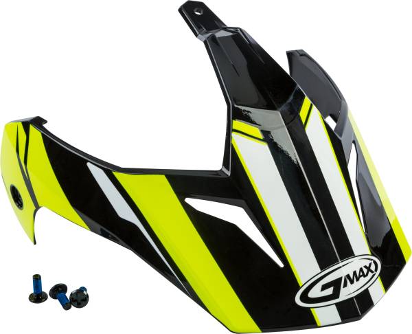 GMAX - VISOR W/SCREWS VERTICAL GM-11 BLACK/HI-VIS YELLOW - Image 1