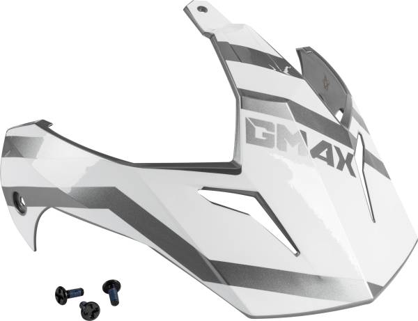 GMAX - VISOR W/SCREWS TRAPPER WHITE/SILVER GM-11S - Image 1