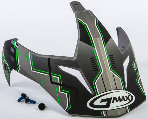 GMAX - VISOR W/SCREWS ADVENTURE GM-11 MATTE SILVER/HI-VIS GREEN - Image 1