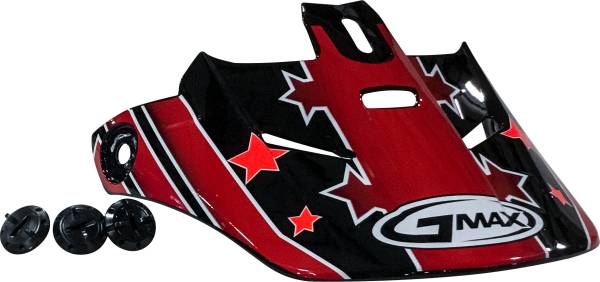 GMAX - VISOR GM46Y-2 S/STAR BLACK/RED TC-1 - Image 1