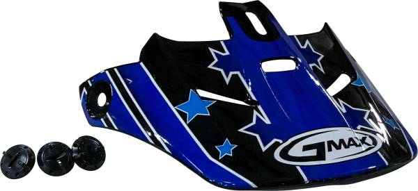 GMAX - VISOR GM46Y-2 S/STAR BLACK/BLU TC-2 - Image 1