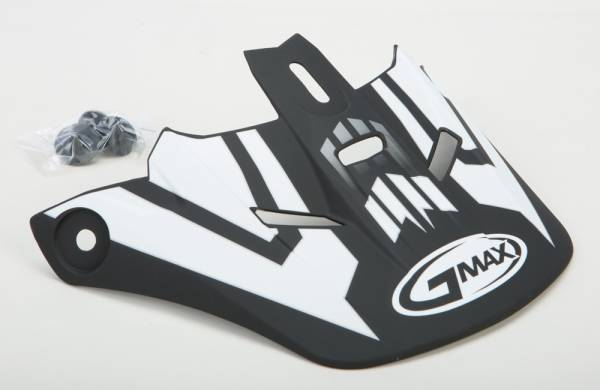 GMAX - VISOR W/SCREWS RACE GM-46.2Y MATTE BLACK/WHITE YS-YL - Image 1