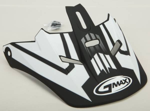 GMAX - VISOR W/SCREWS RACE GM-46.2 MATTE BLACK/WHITE MD-3X - Image 1