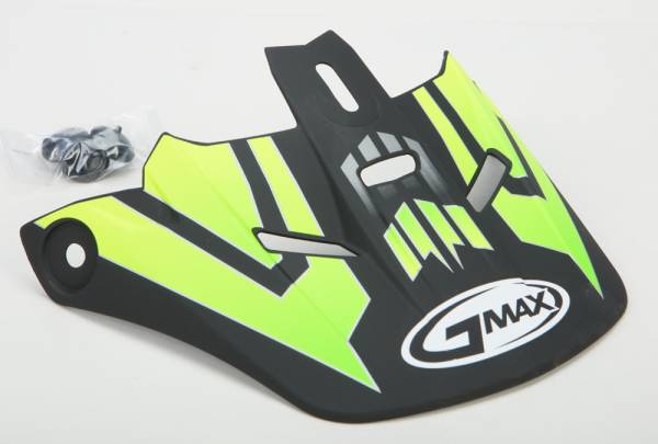 GMAX - VISOR W/SCREWS RACE GM-46.2Y BLACK/HI-VIS GREEN YS-YL - Image 1