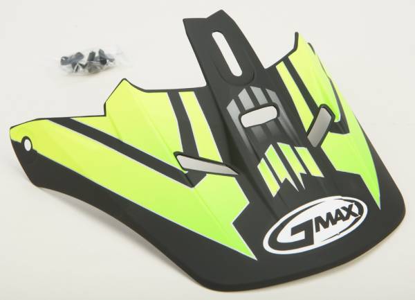 GMAX - VISOR W/SCREWS RACE GM-46.2 BLACK/HI-VIS GREEN XS-SM - Image 1