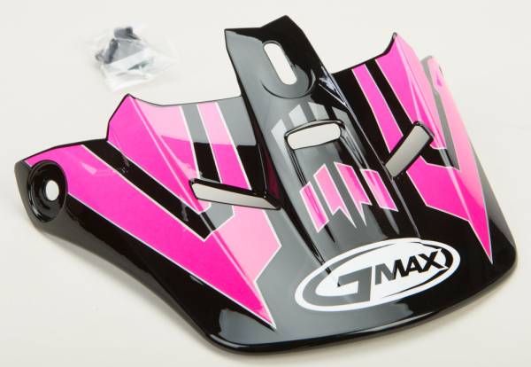 GMAX - VISOR W/SCREWS RACE GM-46.2Y BLACK/PINK YS-YL - Image 1