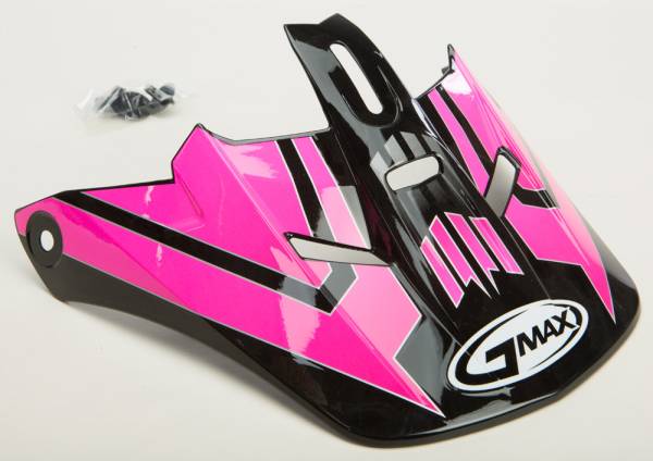 GMAX - VISOR W/SCREWS RACE GM-46.2 BLACK/PINK MD-3X - Image 1