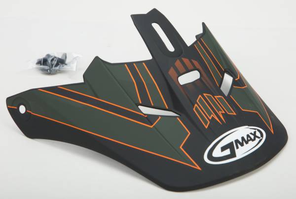 GMAX - VISOR W/SCREWS RACE GM-46.2 OD GREEN/ORANGE XS-SM - Image 1