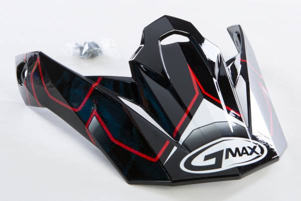 GMAX - VISOR W/SCREWS STEP MX-86 BLACK/RED - Image 1