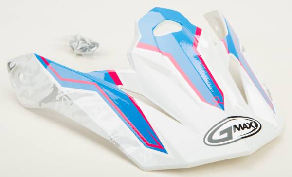 GMAX - VISOR W/SCREWS PINK RIBBON RIDERS WHITE/PINK/BLUE MX-86 - Image 1